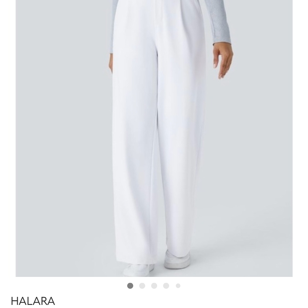 HALARA Women's Elegant White Wide-Leg Pants XS Tall